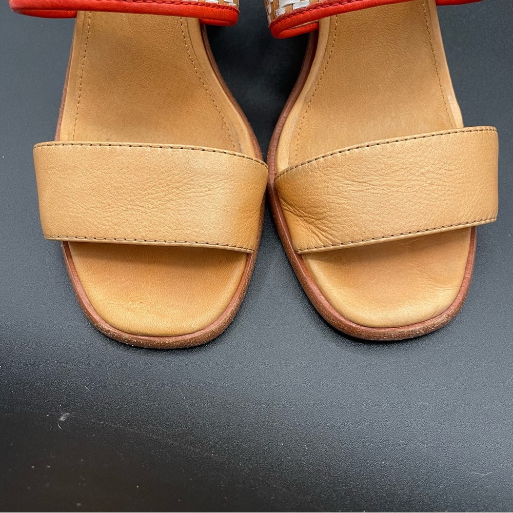Frye Amy woven sandal, size 7 Boho stacked heel - Picture 4 of 12